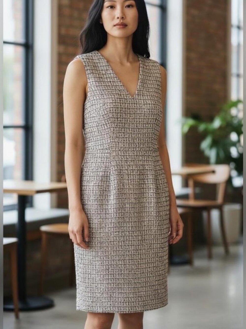 WHBM White House Black Market Multicolor Tweed Sheath Dress 6
